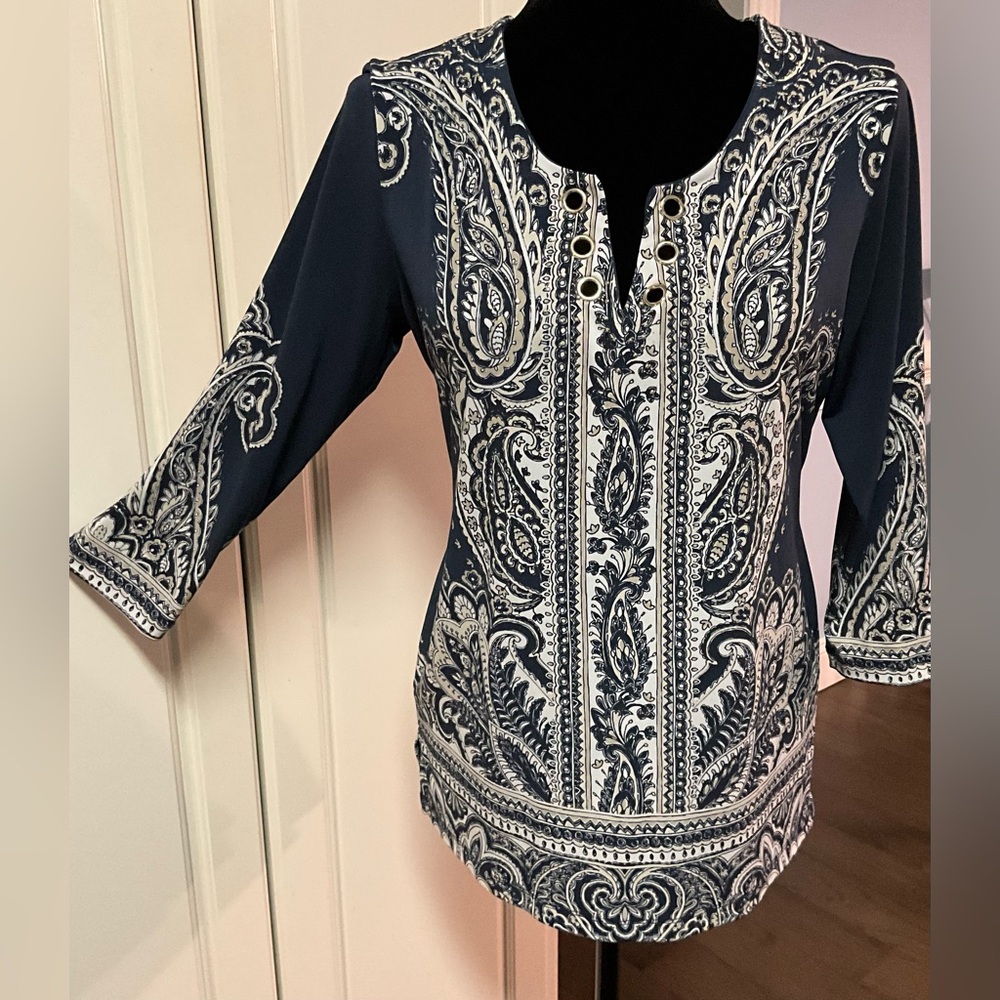 Dress Top Work Top Resortwear Summer Blouse Vacation Womens Top Petite Medium